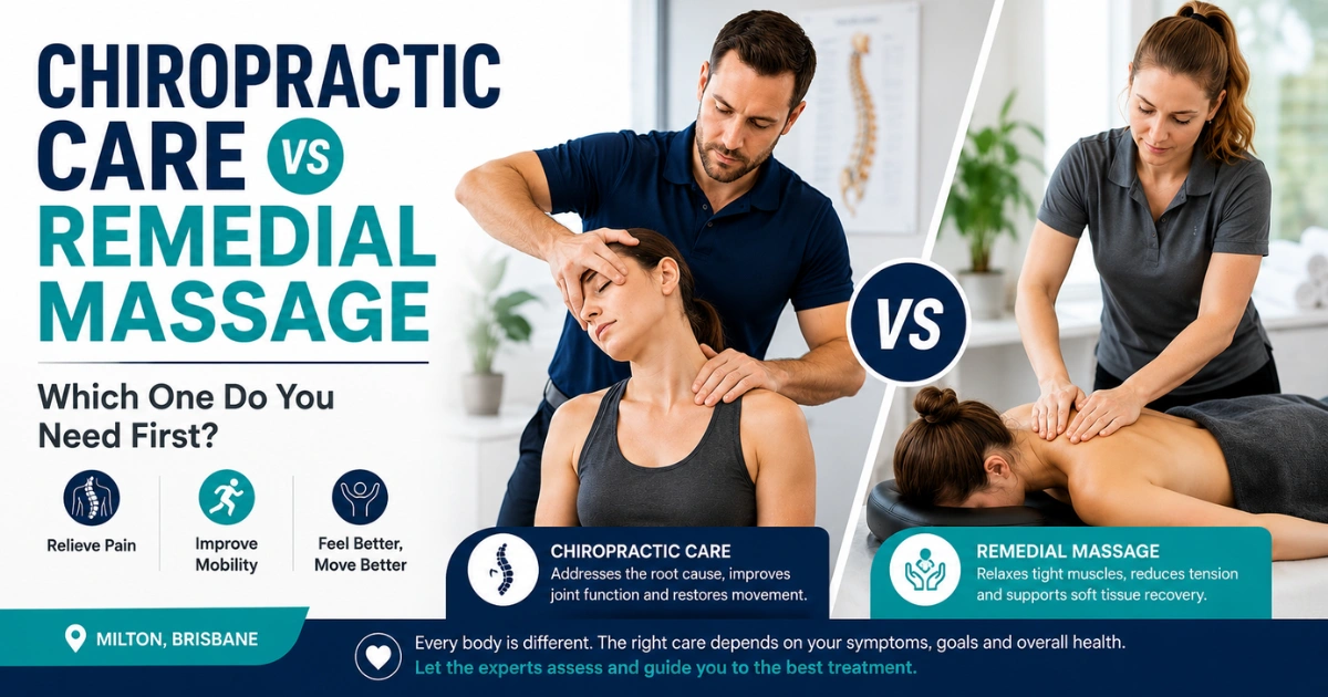 Chiropractic Care vs Remedial Massage: Which One Do You Need First?